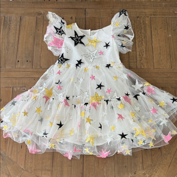 Lola + The Boys Other - Lola + the boys sequin star tulle party dress girls size 8